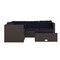 Flash Furniture Roan Indoor/Outdoor L-Shaped Sectional w/Coffee Table in Brown Wicker PE Rattan w/Navy Cushions BN-WS404-NV-BR-GG - alternate 9